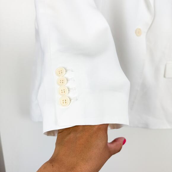 J.Crew Tuxedo Blazer Jacket in Drapey Viscose White - Plus Size 20 - Picture 6 of 12